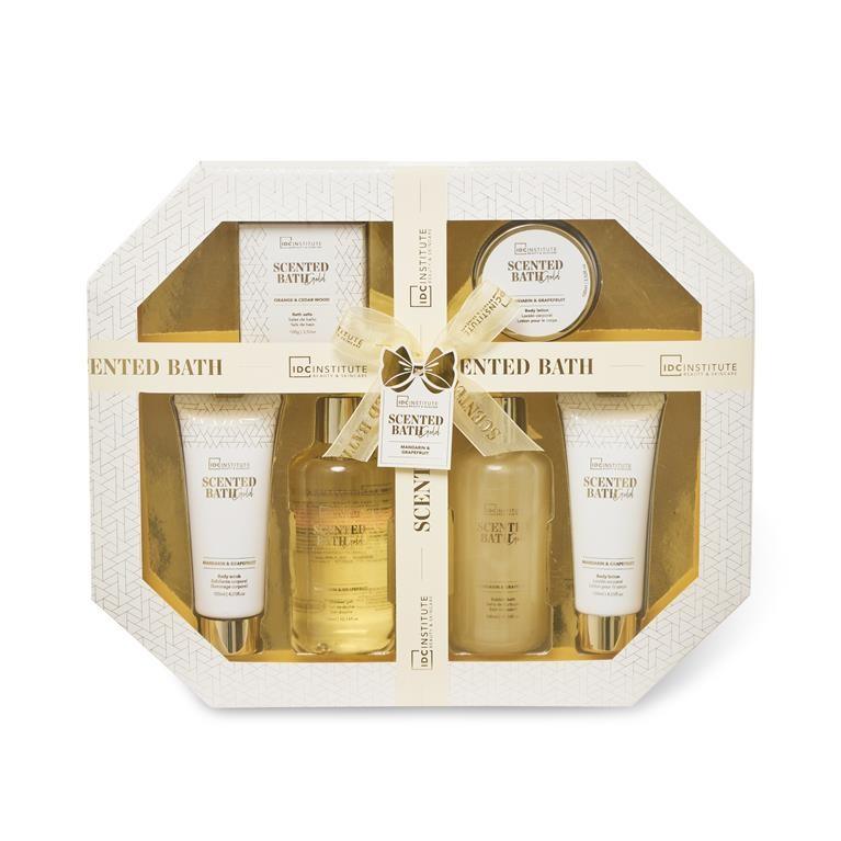 COFFRET SCENTED BATH GOLD "Mandarin & Grapefruit" 6 PCS - IDCINSTITUTE - idc institute en gros