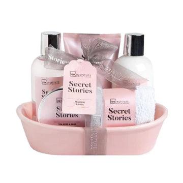 COFFRET SECRET STORIES PANIER PORCELAINE "TeaRose & Sage" 5 PCS - IDC INSTITUTE - idc institute en gros