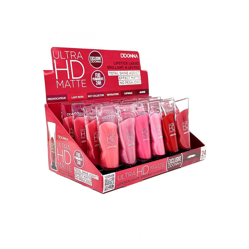 PACK DE 24 ROUGE A LÈVRES LIQUIDE ULTRA HD MATTE MODEL 2 - D'DONNA - idc institute en gros