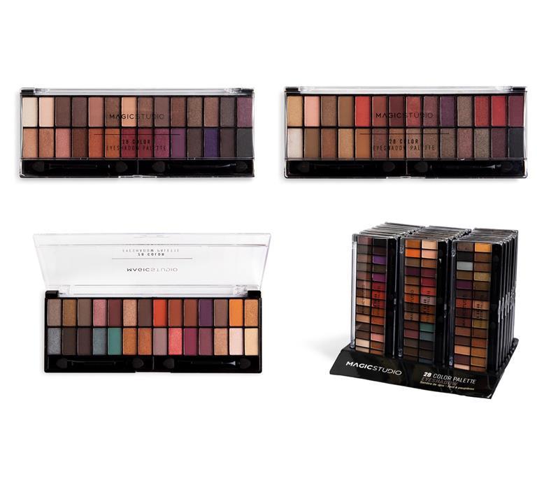PACK DE 24 EYESHADOW PALETTE 28 COLORS "Perfect Colors" - MAGICSTUDIO - idc institute en gros