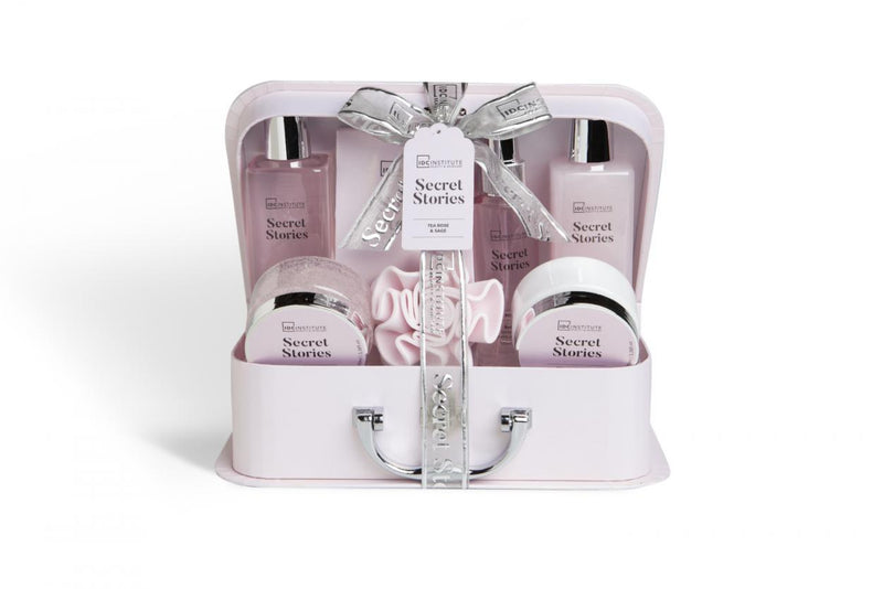COFFRET SECRET STORIES VALISE DE MAIN "TeaRose & Sage" 7 PCS - IDC INSTITUTE - idc institute en gros