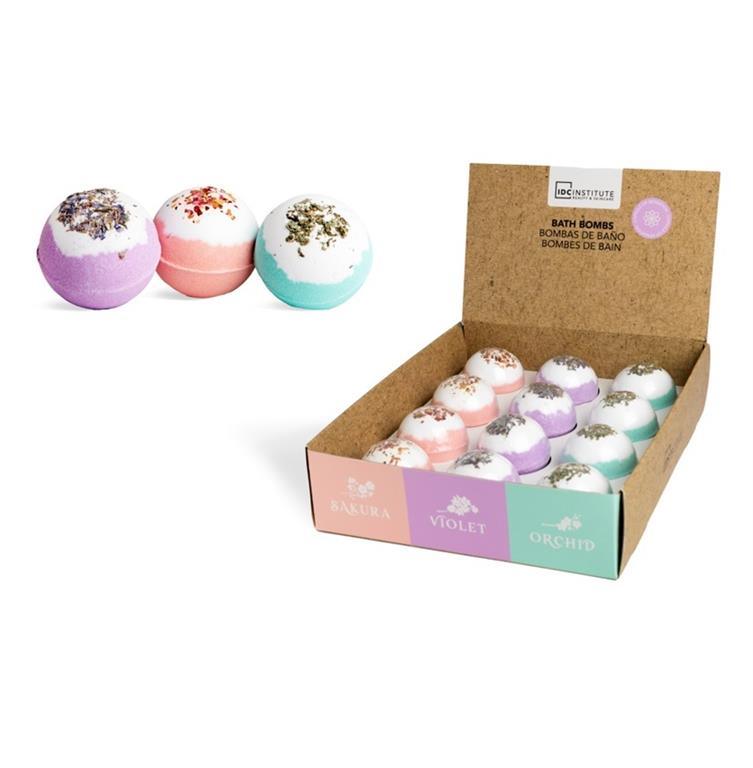 PACK DE 12 BOMBE DE BAIN ZEN FLEURS SÉCHÉES 100g - IDC INSTITUTE - idc institute en gros