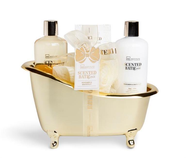 COFFRET SCENTED BATH BAIGNOIRE "Mandarin & Grapefruit" 4 PCS - IDC INSTITUTE - idc institute en gros