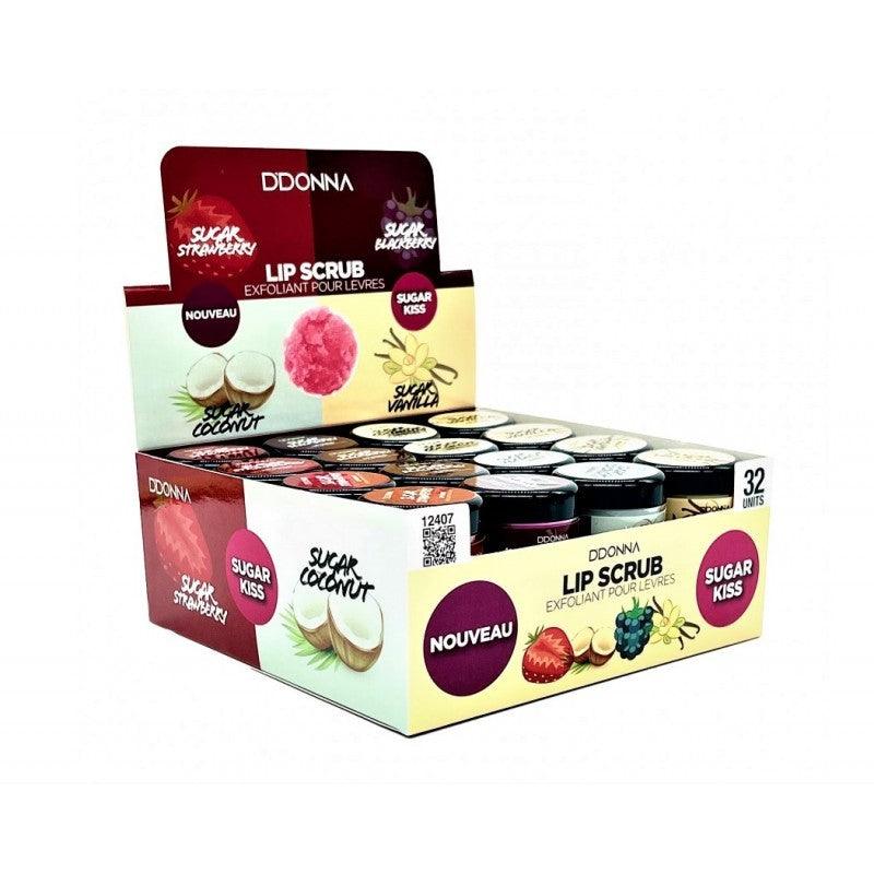 PACK DE 32 EXFOLIANT PUOR LEVRES "Sugar Kiss" - D'DONNA - idc institute en gros