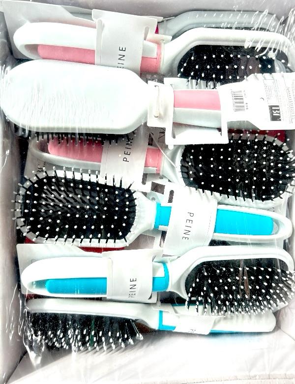 PACK DE 12 BROSSES Á CHEVEUX "PEINE" 2 COULEURS -  BF BEAUTÉ -  idc institute en gros