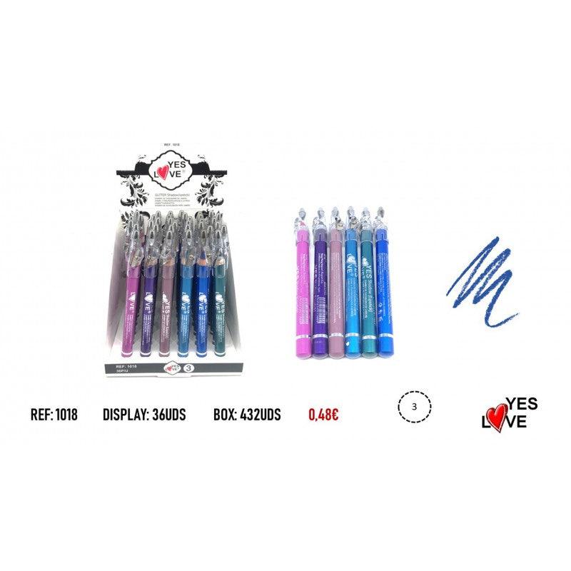 PACK DE 36 CRAYONS CONTOUR DE YEUX ET LEVRES 6 COULEURS -YES LOVE - idc institute en gros