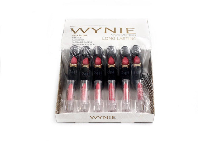 PACK DE 24 ROUGE A LEVRES 6 COULEURS 24H - WYNIE - idc institute en gros
