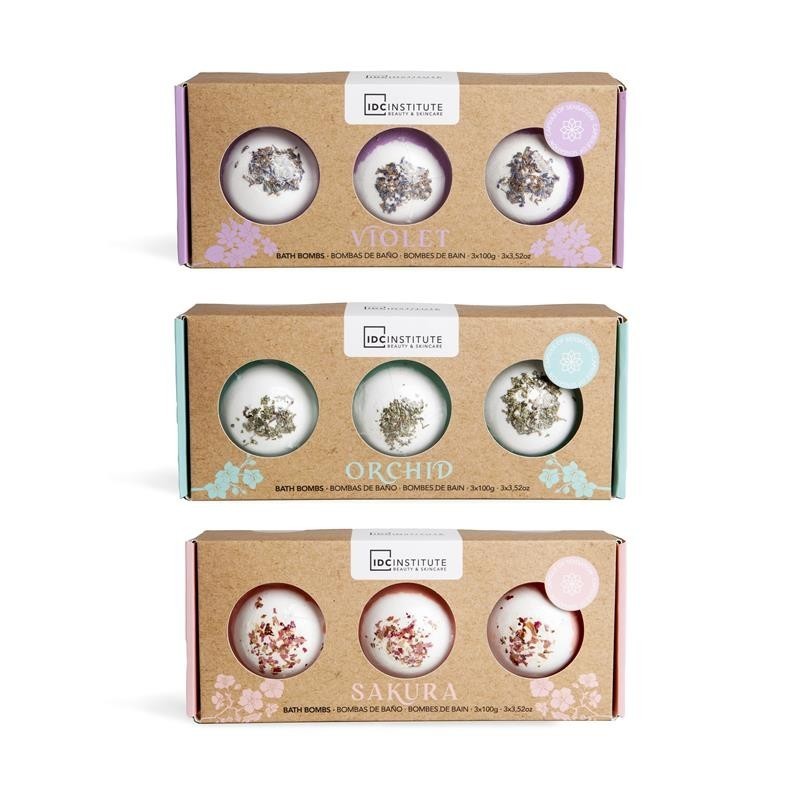 LOT DE 3 COCKTAIL TRIO FLORAL BOMBES DE BAIN 100g - IDC INSTITUTE