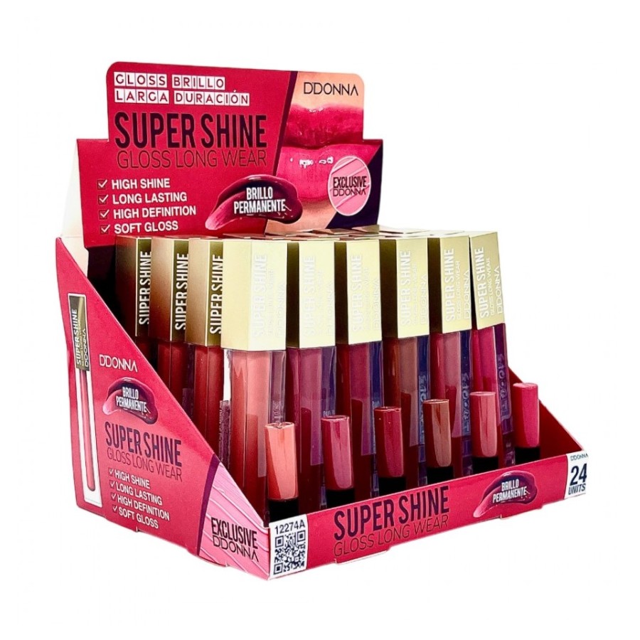 PACK DE 24 LIPGLOSS HIGH SHINE LONG LASTING(0.79€ / UN.) - D'DONNA -  idc institute en gros