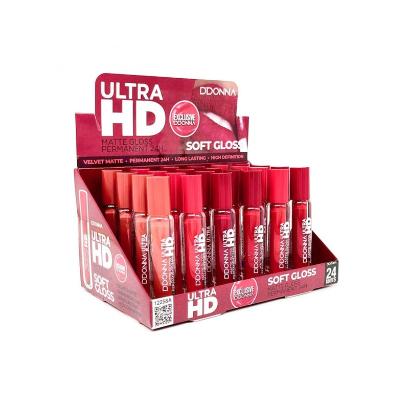 PACK DE 24 LIPGLOSS MATTE ULTRA HD (0,69€ / UN.) - D'DONNA -  idc institute en gros