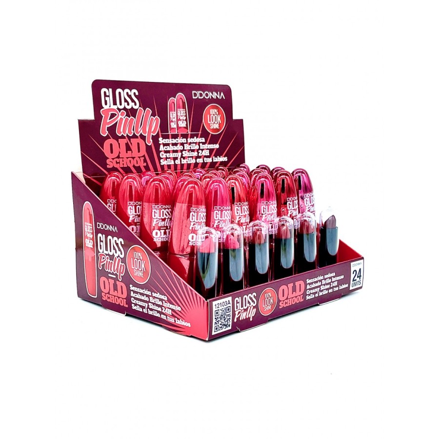 PACK DE 24 LIPSTICK GLOSS PIN UP OLD SCHOOL (0.59€ / UN.) - D'DONNA -  idc institute en gros