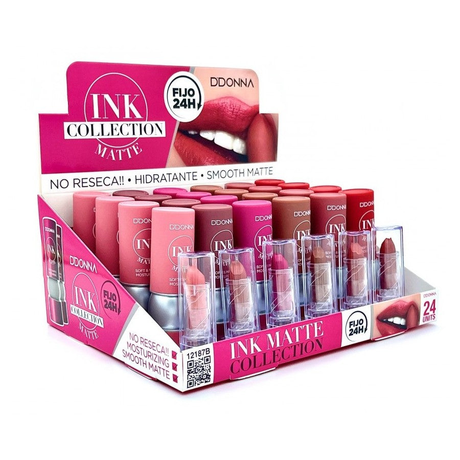 PACK DE 24 LIPSTICK INK MATTE (0.95€ / UN.) - D'DONNA -  idc institute en gros