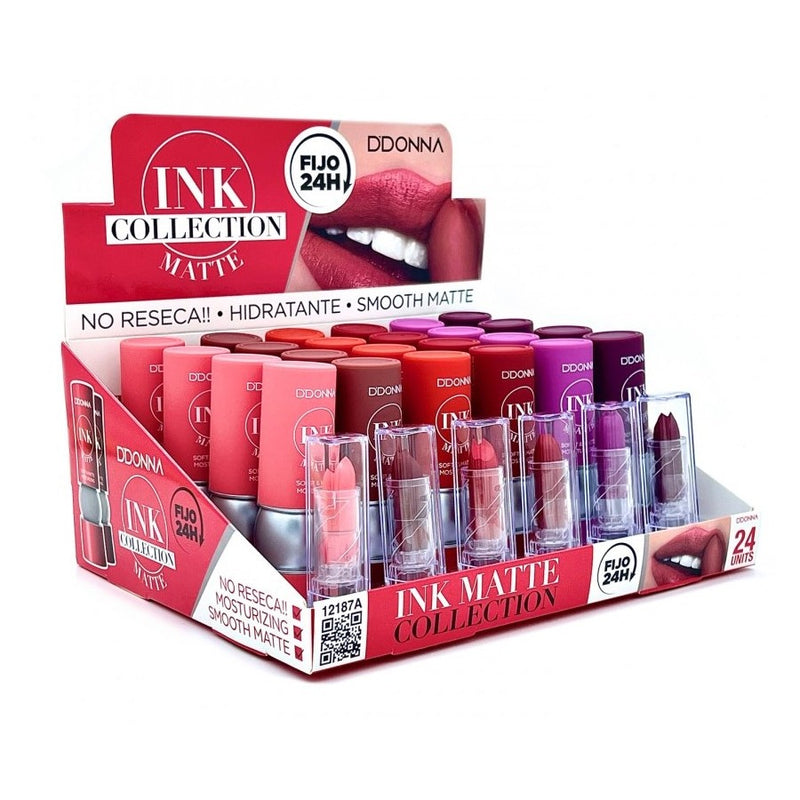 PACK DE 24 LIPSTICK INK MATTE (0.95€ / UN.) - D'DONNA -  idc institute en gros