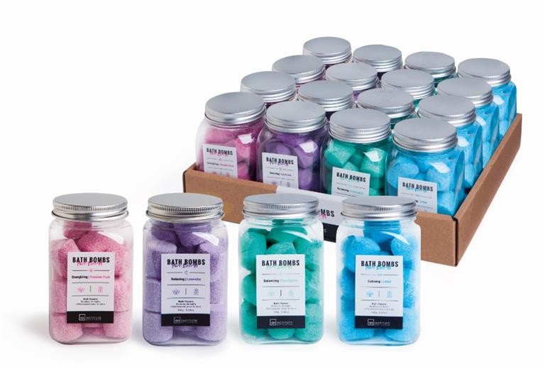 LOT DE 16 POTS BOMBES DE BAIN "PURE ENERGY" 160GR - IDC INSTITUTE