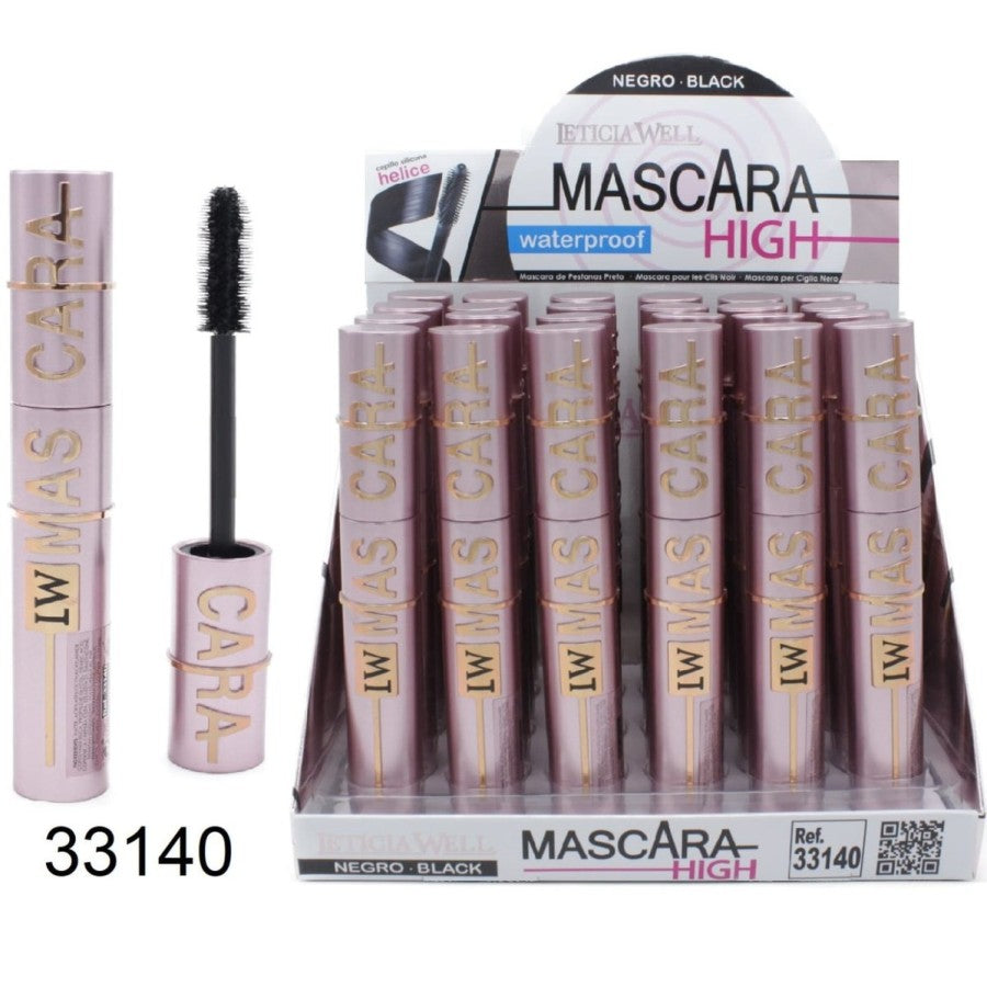 PACK DE 24 MASCARA HIGH WATERPROOF BLACK(0.89€ / UN.) - LETICIA WELL -  idc institute en gros