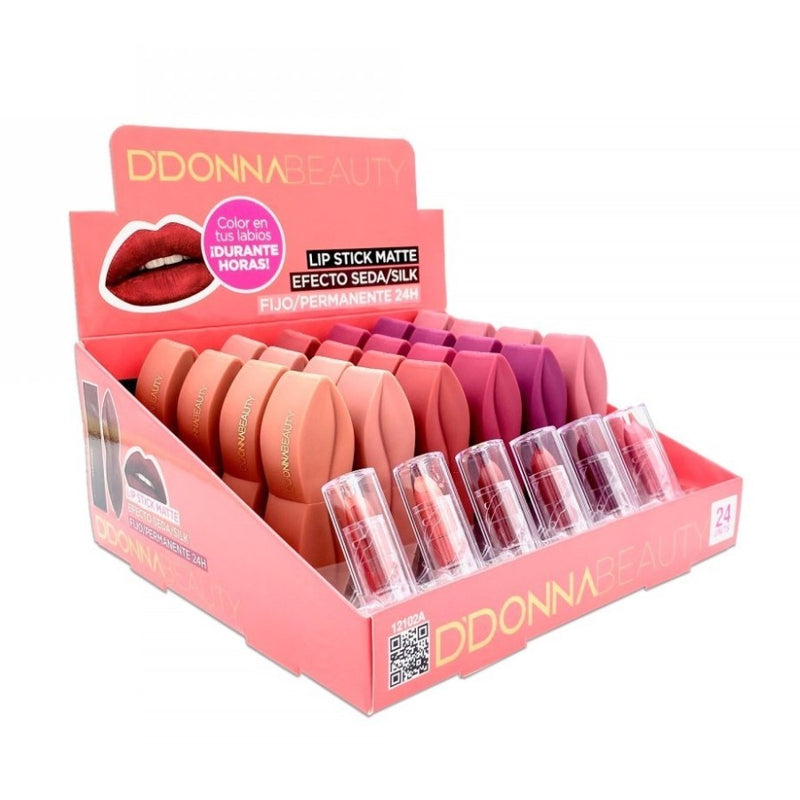 PACK DE 24 ROUGE À LEVRES BEAUTY MATTE 24H. (1.05€ / UN.) - D'DONNA -  idc institute en gros
