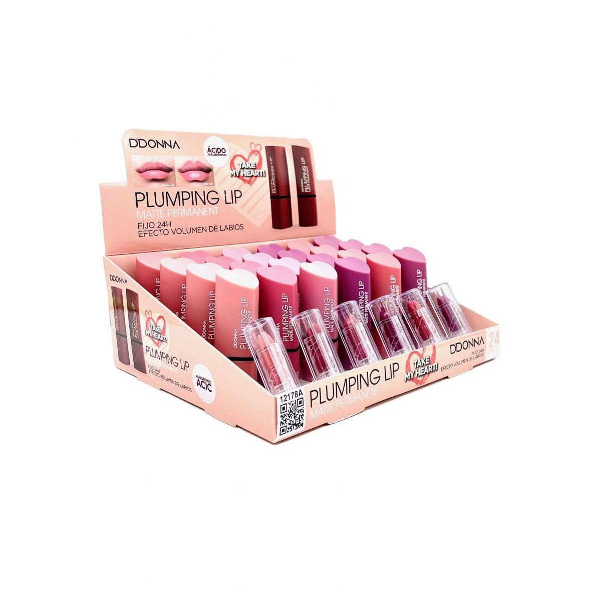 PACK DE 24 ROUGE A LÈVRES PLUMPING LIP "Matte Permanent" - D'DONNA - idc institute en gros