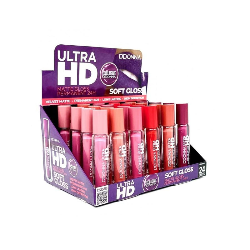 PACK DE 24 LIPGLOSS MATTE ULTRA HD - D'DONNA - idc institute en gros