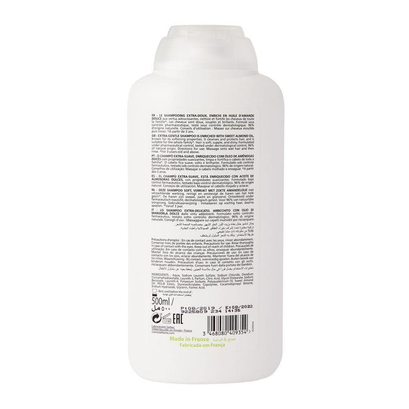 Shampooing EXTRA-DOUX avec Huile d'Amande 500 ML - Corine De Farme - idc institute en gros