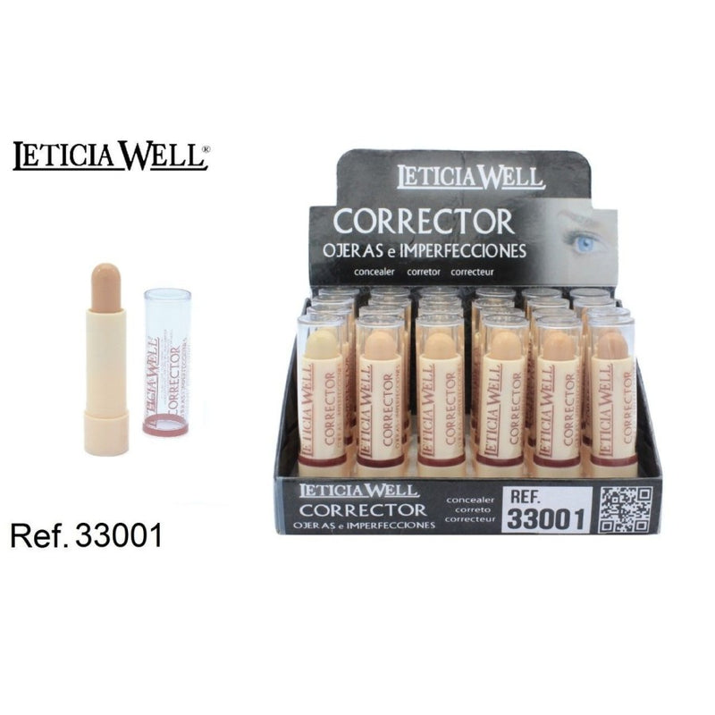 PACK DE 24 CORRECTOR DE OJERAS E IMPERFECCIONES 6 COLORES (0.48 /UN.) - LETICIA WELL -  idc institute en gros