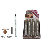 PACK DE 16 CRAYON À SOURCILS BRUN 24H. AVEC BROSSE (1,05 € / UN.)- LETICIA WELL