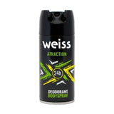 LOT DE 6 DÉODORANT SPRAY ATRACTION 24H 150ML - WEISS