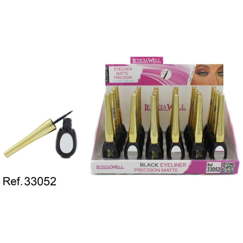 PACK DE 24 EYELINER PRECISION NOIR MATTE (0,59 € / UN.) - LETICIA WELL -  idc institute en gros