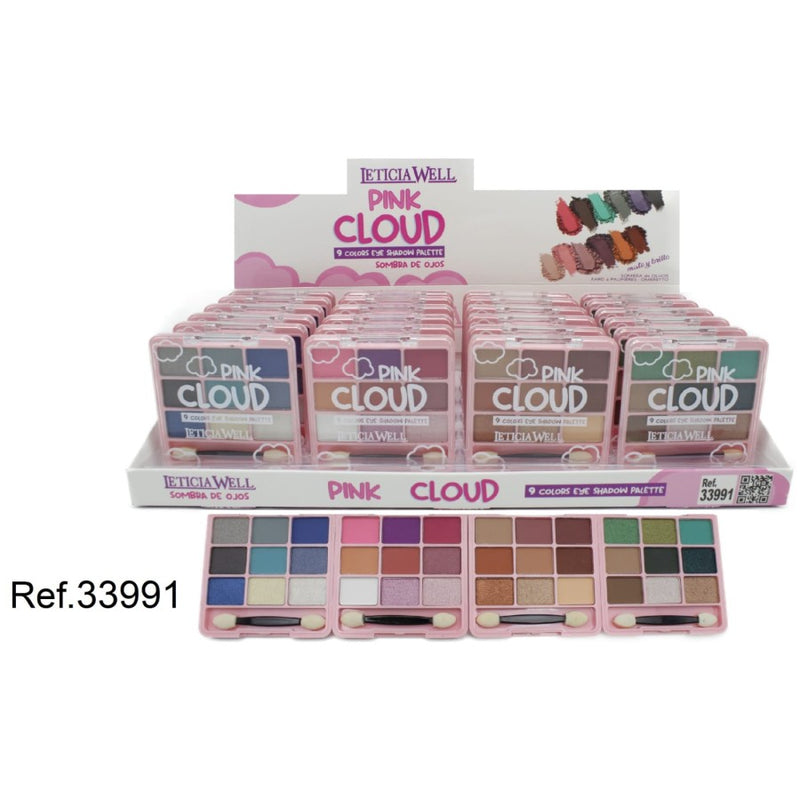 PACK DE 24 FARD À PAUPIÈRES PINK CLOUD AVEC APPLICATEUR (0,75€ / UN.) - LETICIA WELL -  idc institute en gros