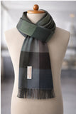 Foulard Berry VERT/GRIS 70% Pashmina 30% soie taille 150 cms - PASHMINA -  idc institute en gros