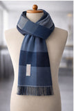 Foulard Berry BLEU 70% Pashmina 30% soie taille 150 cms - PASHMINA -  idc institute en gros