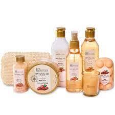 COFFRET NATURAL OIL PANIER EN OSIER " Argan Oil" 8 PCS - IDC INSTITUTE - idc institute en gros
