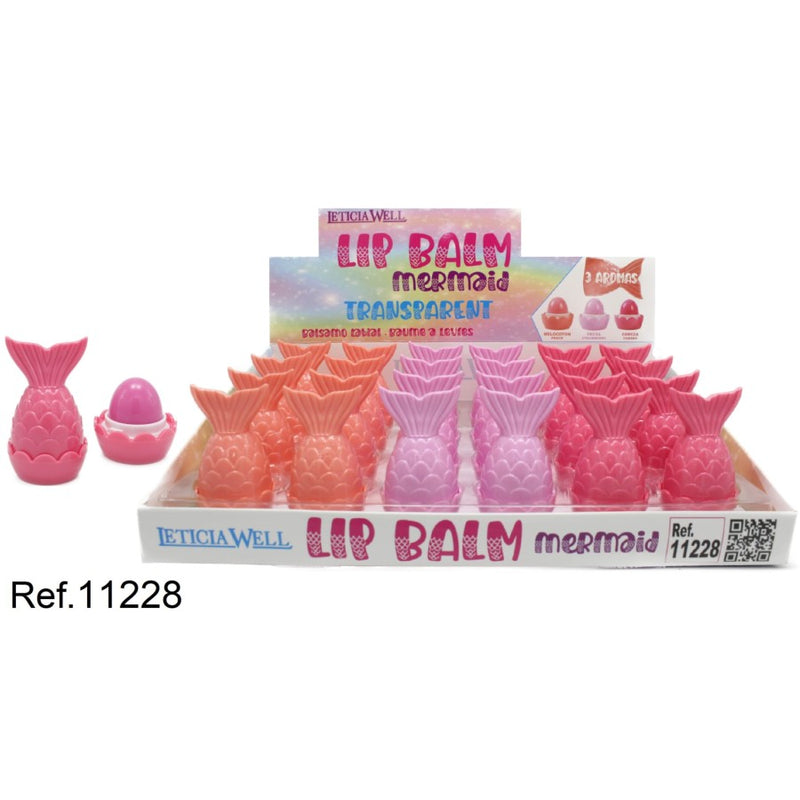 PACK DE 24 LIPBALM MERMAID (0.60€ / UN.) - LETICIA WELL -  idc institute en gros