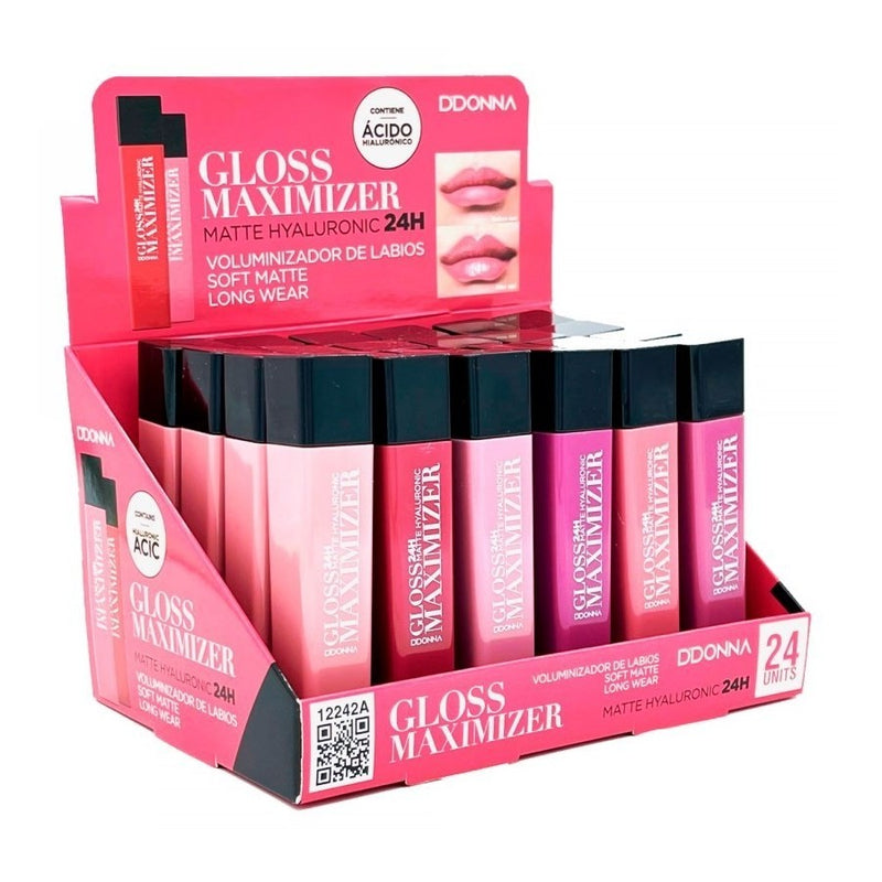 PACK DE 24 LIPGLOSS HYALURONIC 6 COULEURS (0.78€ / UN.) - D'DONNA -  idc institute en gros