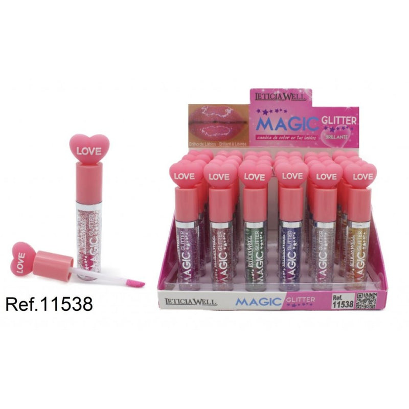 PACK DE 24 LIPGLOSS MAGIC GLITTER (0.65€ / UN.) - LETICIA WELL -  idc institute en gros