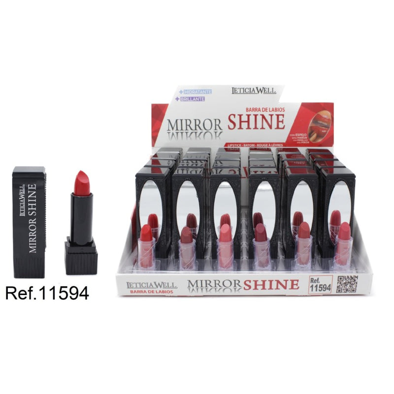 PACK DE 24 LIPSTICK SHINE MIRROR (0.79€ / UN.) - LETICIA WELL -  idc institute en gros