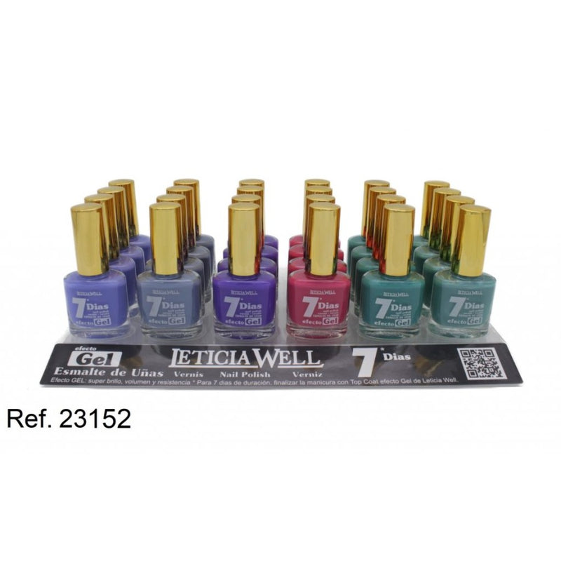 PACK DE 24 VERNIS À ONGLES EFFET GEL 6 COULEURS (0.59€ / UN.) - LETICIA WELL -  idc institute en gros
