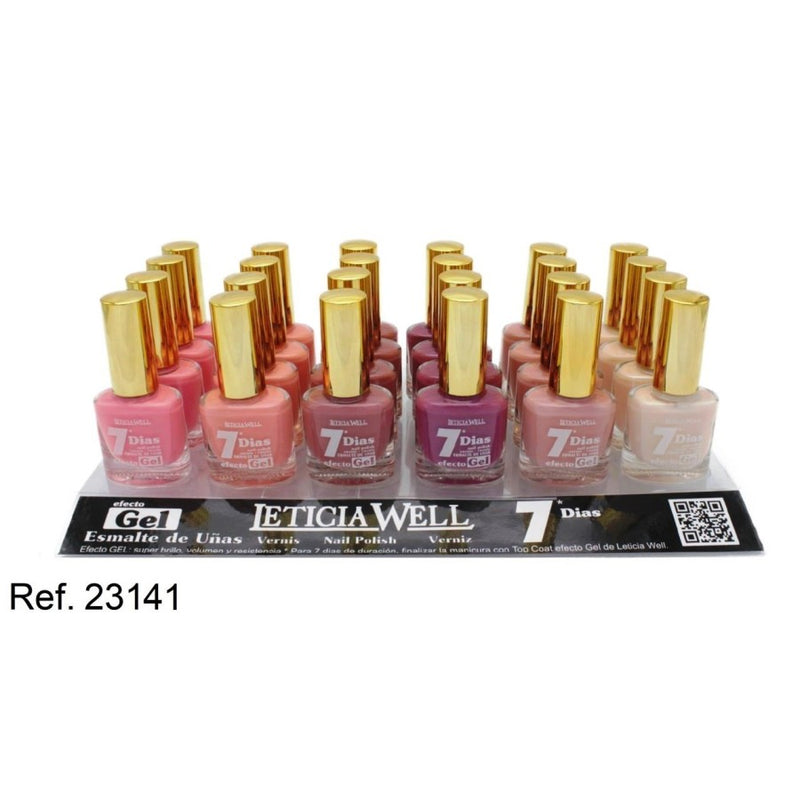 PACK DE 24 VERNIS À ONGLES EFFET GEL 6 COULEURS (0.59 € / UN.) - LETICIA WELL -  idc institute en gros