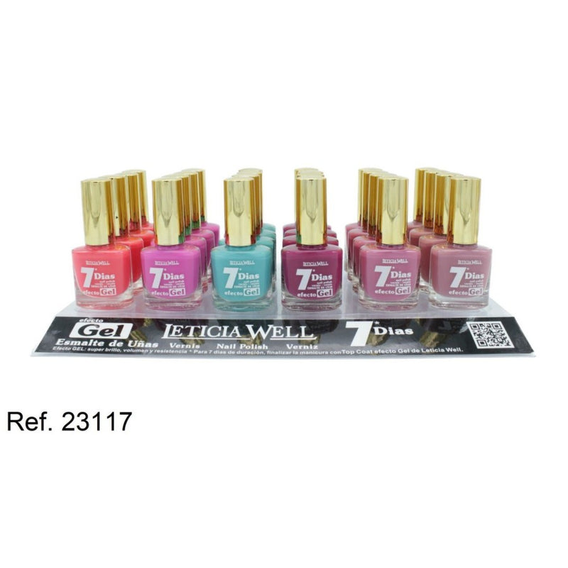PACK DE 24 VERNIS À ONGLES EFFET GEL 6 COULEURS (0.59€ / UN.) - LETICIA WELL -  idc institute en gros