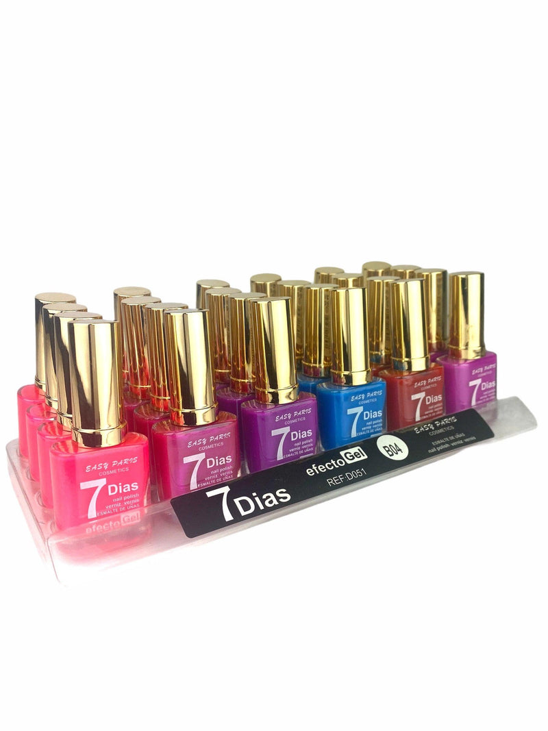 Présentoir de24 Vernis à ongles Effet Gel "7 JOURS" marque Easy Paris - idc institute en gros