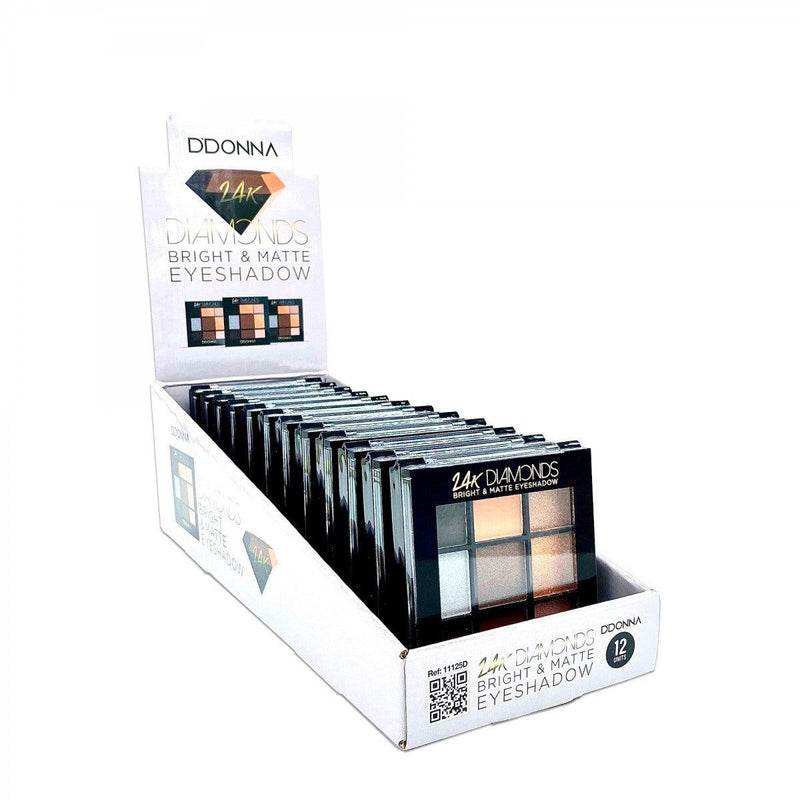 PACK DE 12 OMBRE A PAUPIERES 9 COULEURS " Diamonds 24k" - DDONNA - idc institute en gros