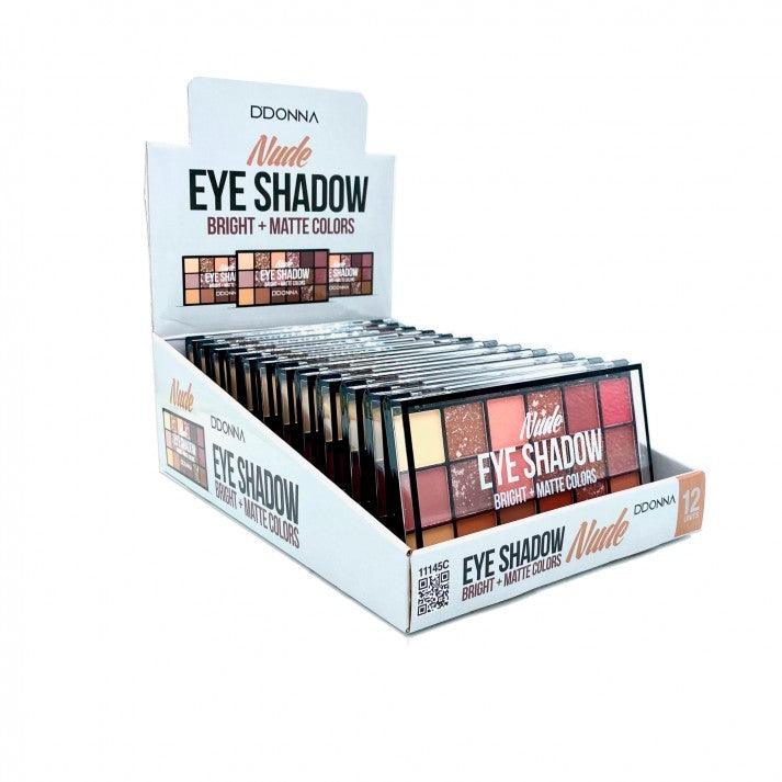 Présentoir de 12 Fard a Paupieres Nude Matte&Bright - D DONNA - idc institute en gros