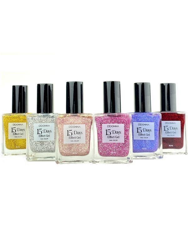 Pésentoir de 24 Vernis à Ongles Pailleté Effet gel marque D'DONNA - idc institute en gros