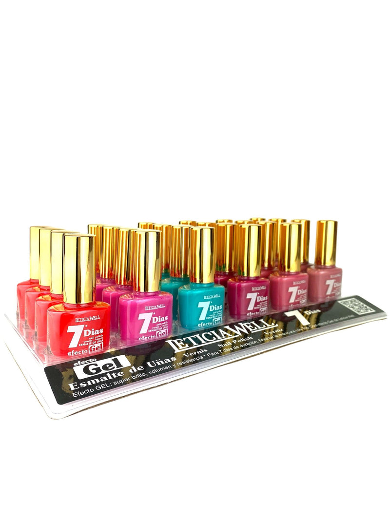 Présentoir de 24 Vernis à Ongles MATTE EFFET GEL 6 Couleurs 23117 marque LETICIA WELL - idc institute en gros